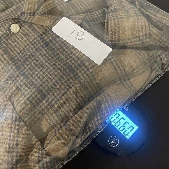 Men's H&M Plaid Button Down Short Sleeve Resort ShirtPocket Green XL Relaxed Fit - Picture 7 of 7